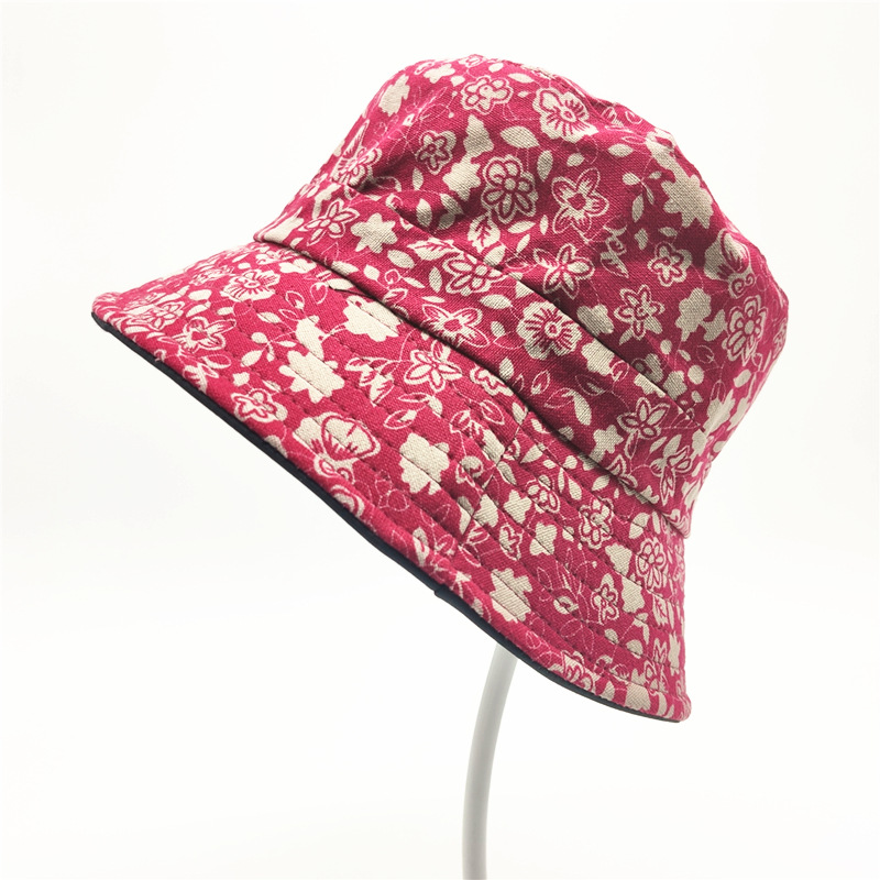 女士妈妈帽中老年帽子秋季薄款盆帽老太太渔夫帽简约花布帽子
