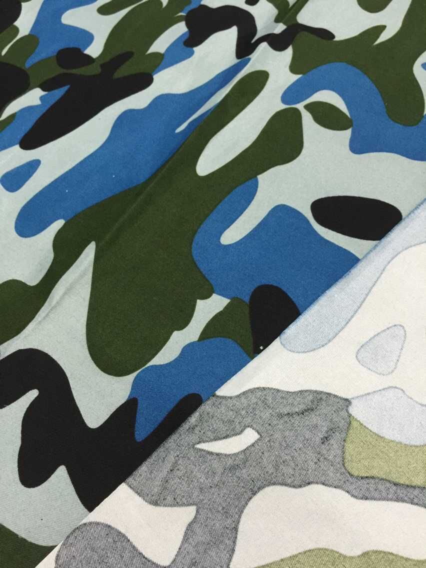 87海洋迷彩面料 服装面料 夏季军训服装面料 华达呢 平纹印花