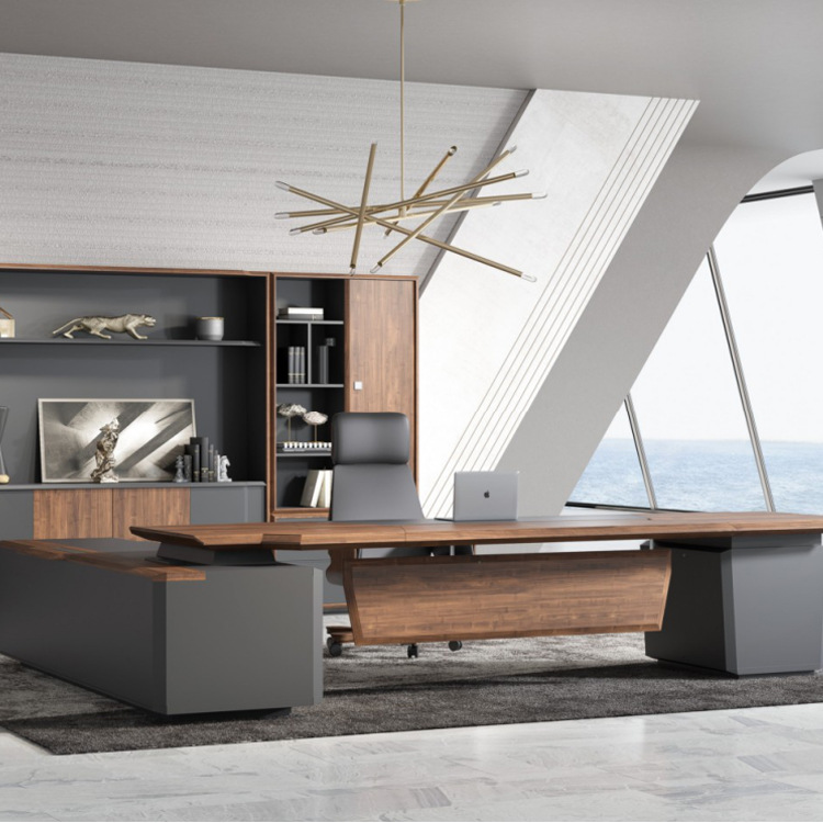 新思维办公家具纯实木办公家具领航者大班台文件柜