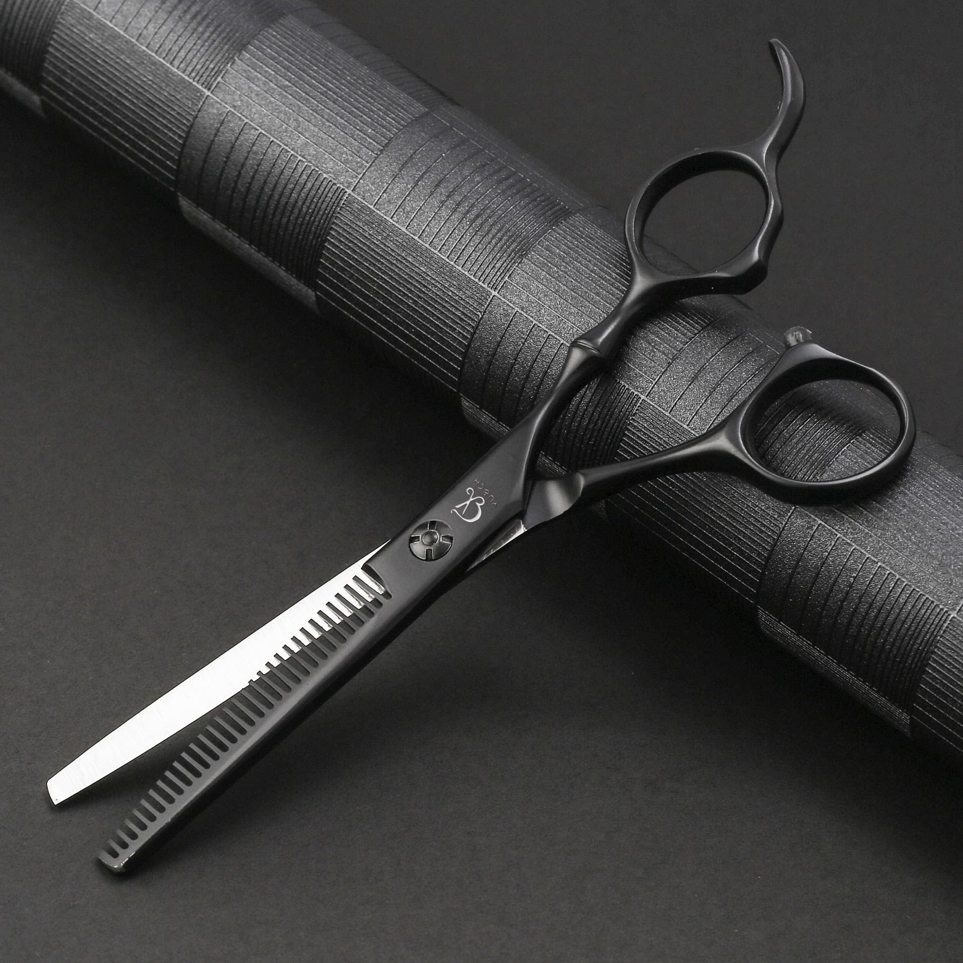 黑色6英寸理发剪刀美发剪头发的剪刀平剪牙剪刘海剪亚马逊热销