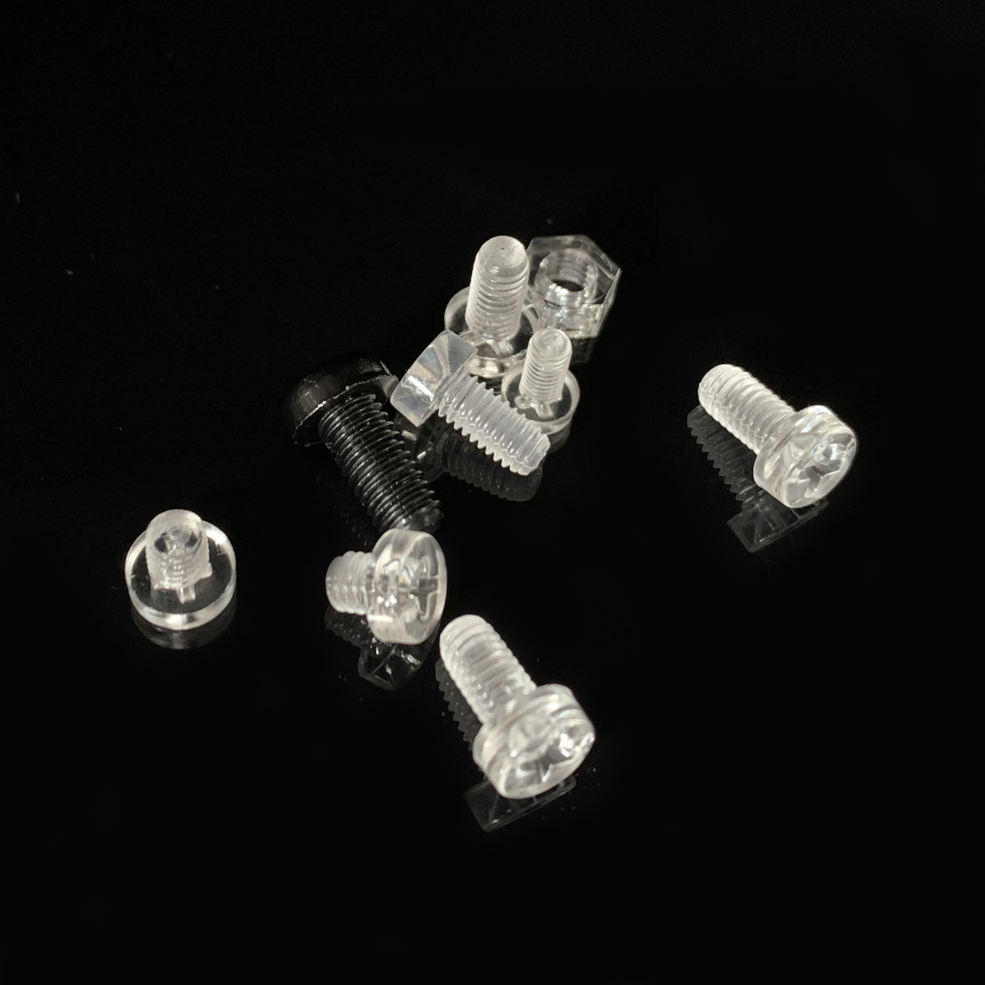 pc塑料螺丝亚克力透明螺丝钉圆头十字塑胶螺丝 塑胶 透明塑料螺丝