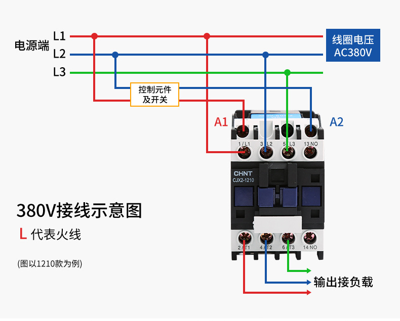 正泰交流接触器cjx2-1210/1201 24v36v110v220v380v 12a 三相低压