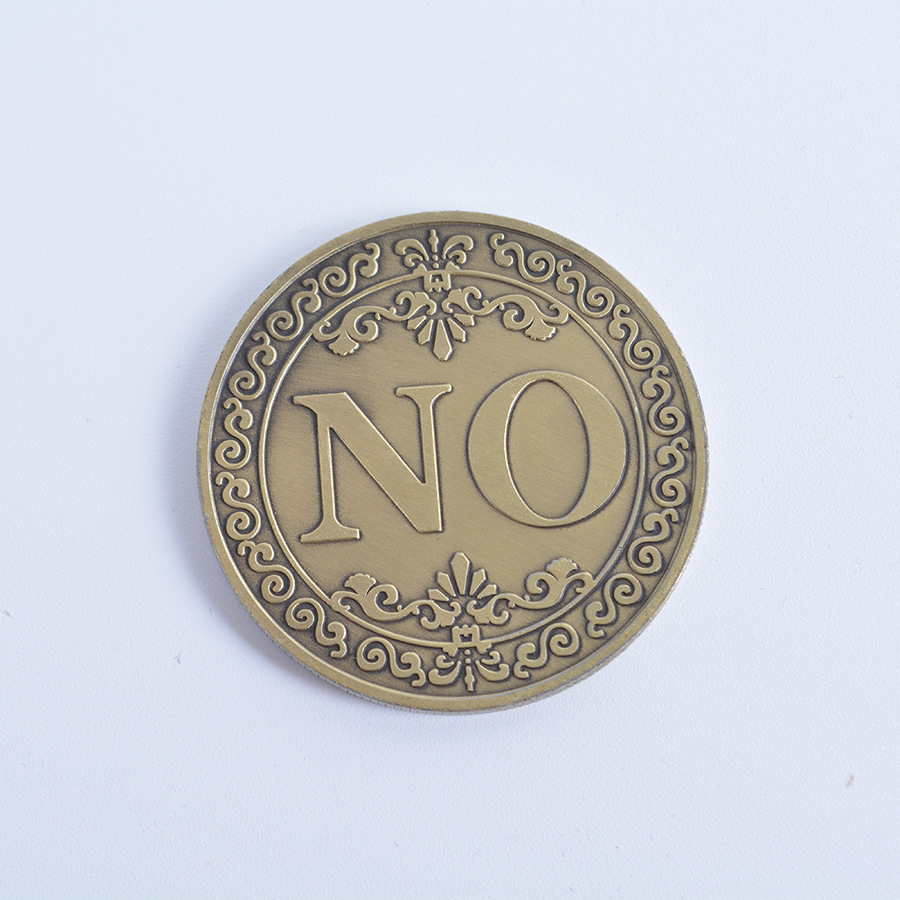 幸运纪念币仿古青铜立体浮雕yes收藏纪念币幸运爱情no美国决策币