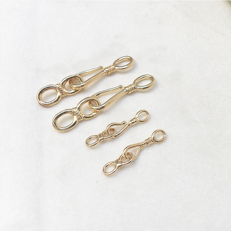 14k包金保色八字扣项链扣毛衣链连接扣diy手工饰品配件材料批发