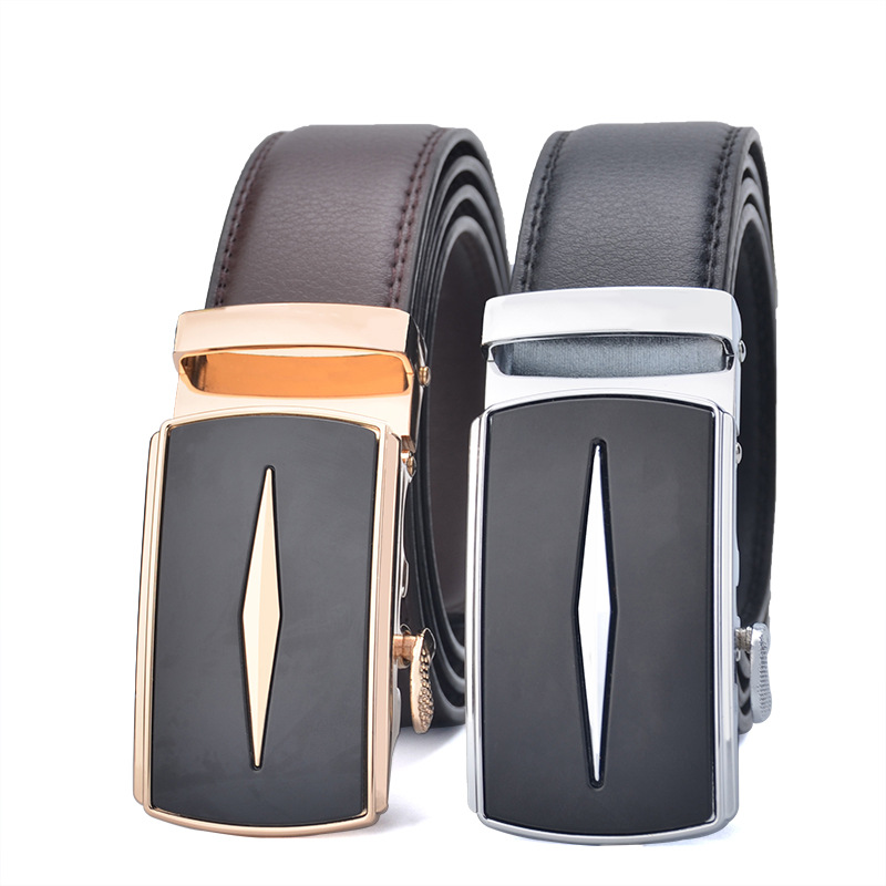 新款跨境外贸货源鳄鱼纹男士真皮腰带高档商务百搭牛皮自动扣皮带