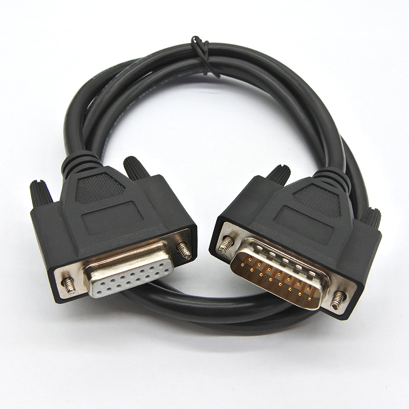 厂家订做双排15针线针并口线db15连接线15芯带屏蔽线db15打印线