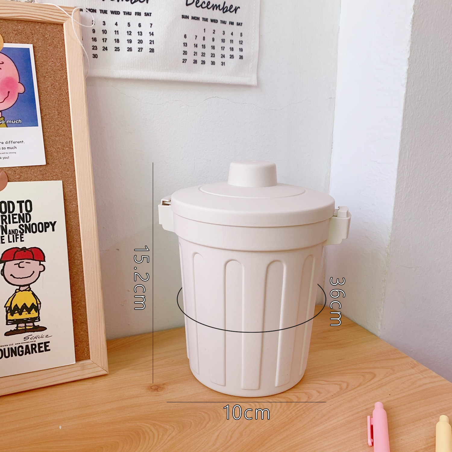 INS Style Desktop Small Trashbin Tube Bedroom Creative Girlish Heart Home Cute with Lid Internet Celebrity Mini Storage Box