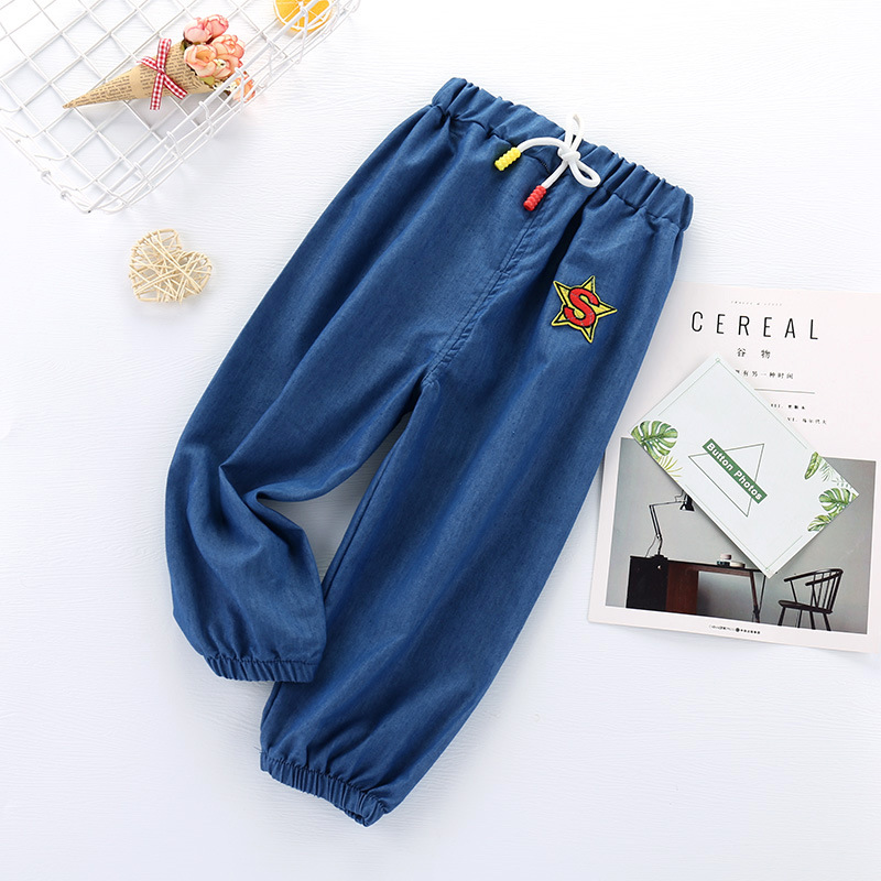 Children's Lightweight Breathable Denim Anti Mosquito Pants New Korean Style Summer Boys and Girls Pants Children Toddler Pants Cotton Fashion