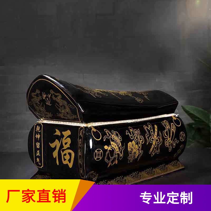 防潮湿防腐蚀渡金龙凤捡骨罐 金罐 金坛 金瓮 陶瓷骨灰盒 骨灰罐