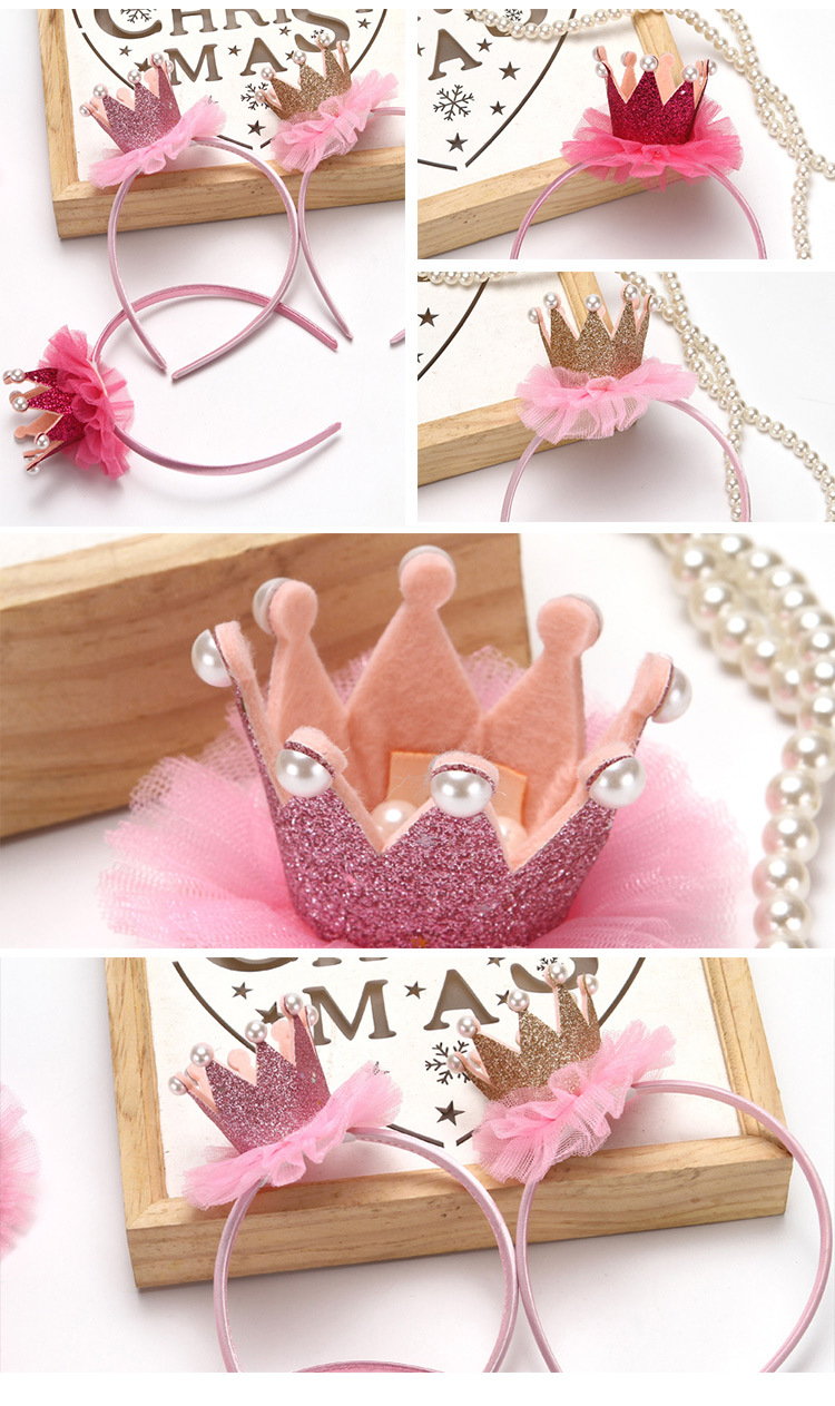 日韩纱裙皇冠发箍发夹 网红皇冠蕾丝边儿童节拍照写真发饰装饰品