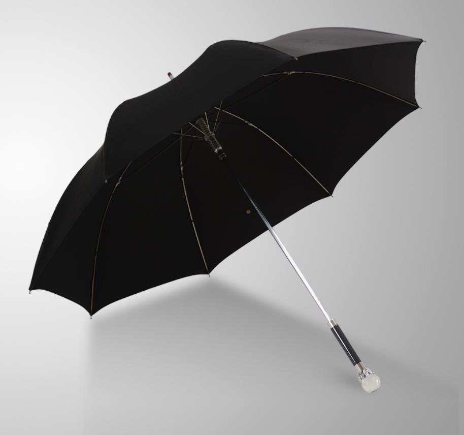 私人定制同款走秀高档红宝石手柄水晶动物头手柄直杆折叠晴雨伞