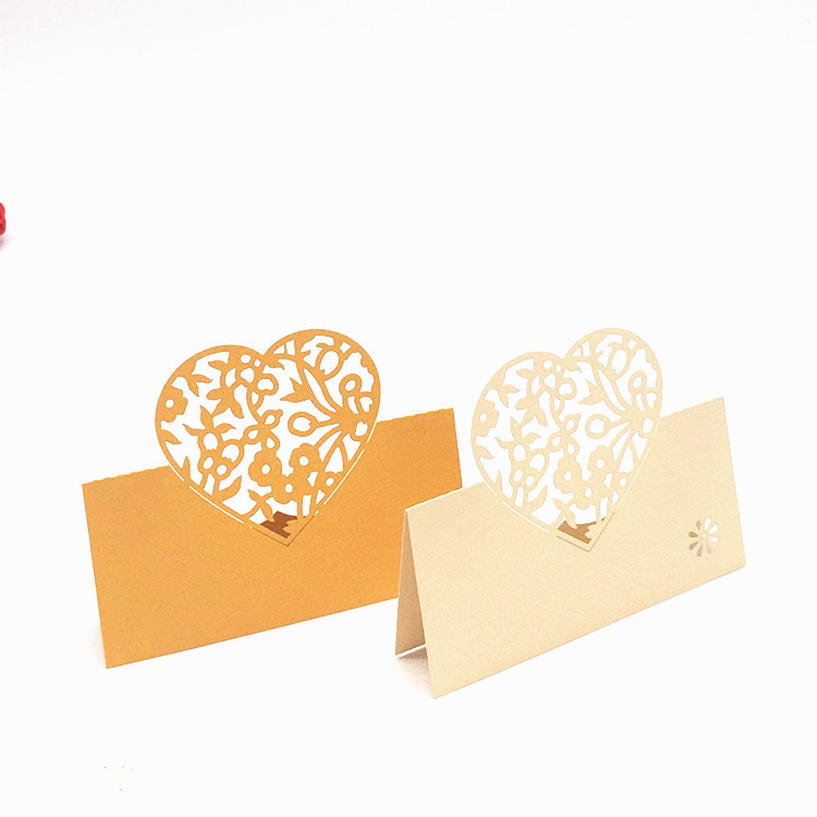 厂家直销镂空席位卡 签到台婚礼婚席卡 创意镂空爱心桌卡