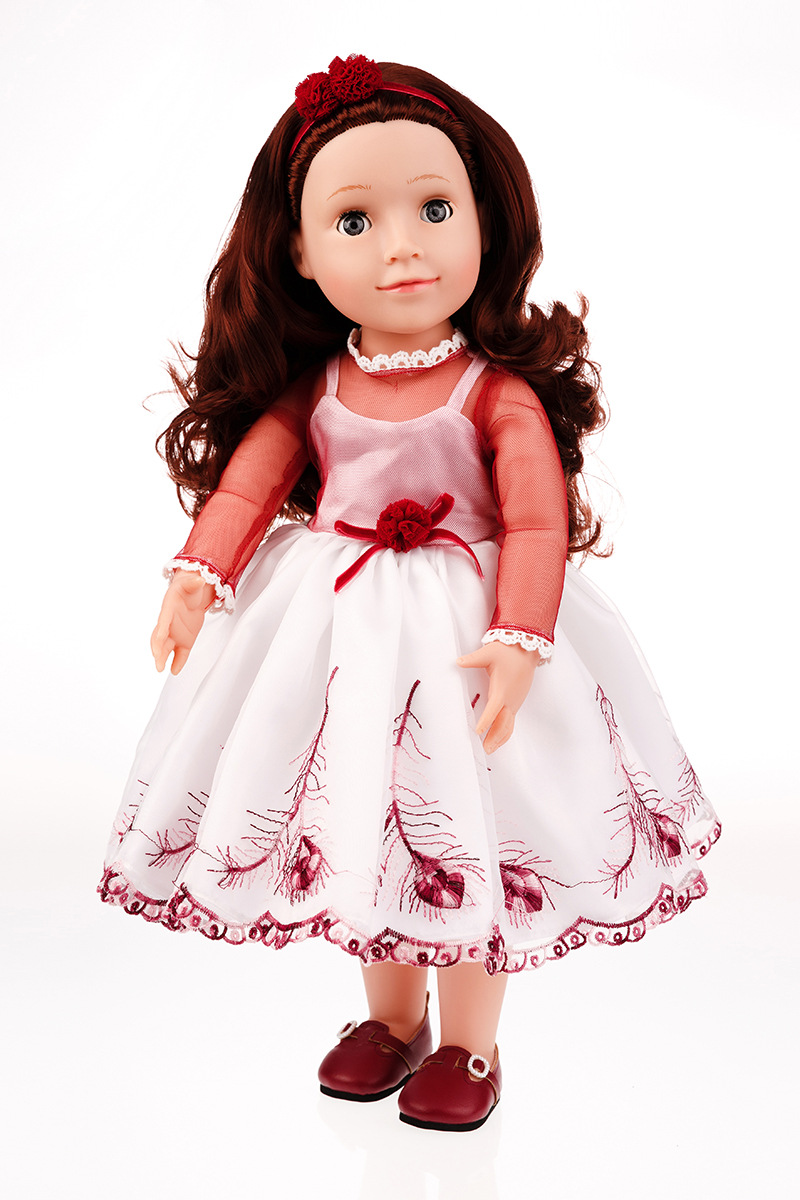 meimei18寸美国女孩娃娃全塑胶女生娃娃45cm高度仿真娃娃跨境批发