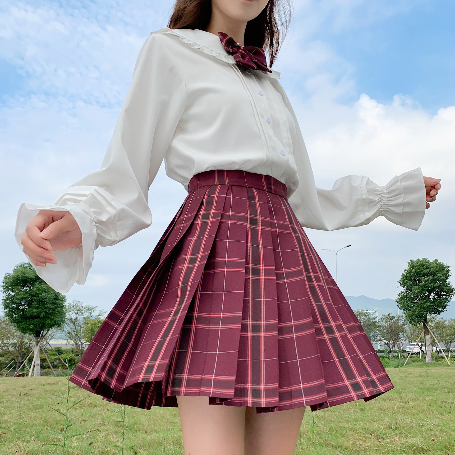 兔姬舍沙华jk制服裙正版套装日系学院软妹校供现货掉落格裙学生服