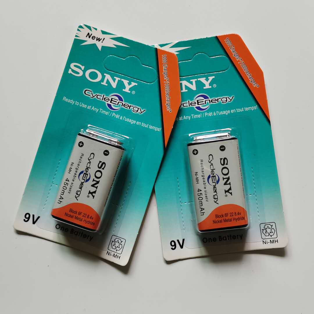 sony索尼镍氢9v电池 450mah充电电池万用表探测器电池9v充电电池