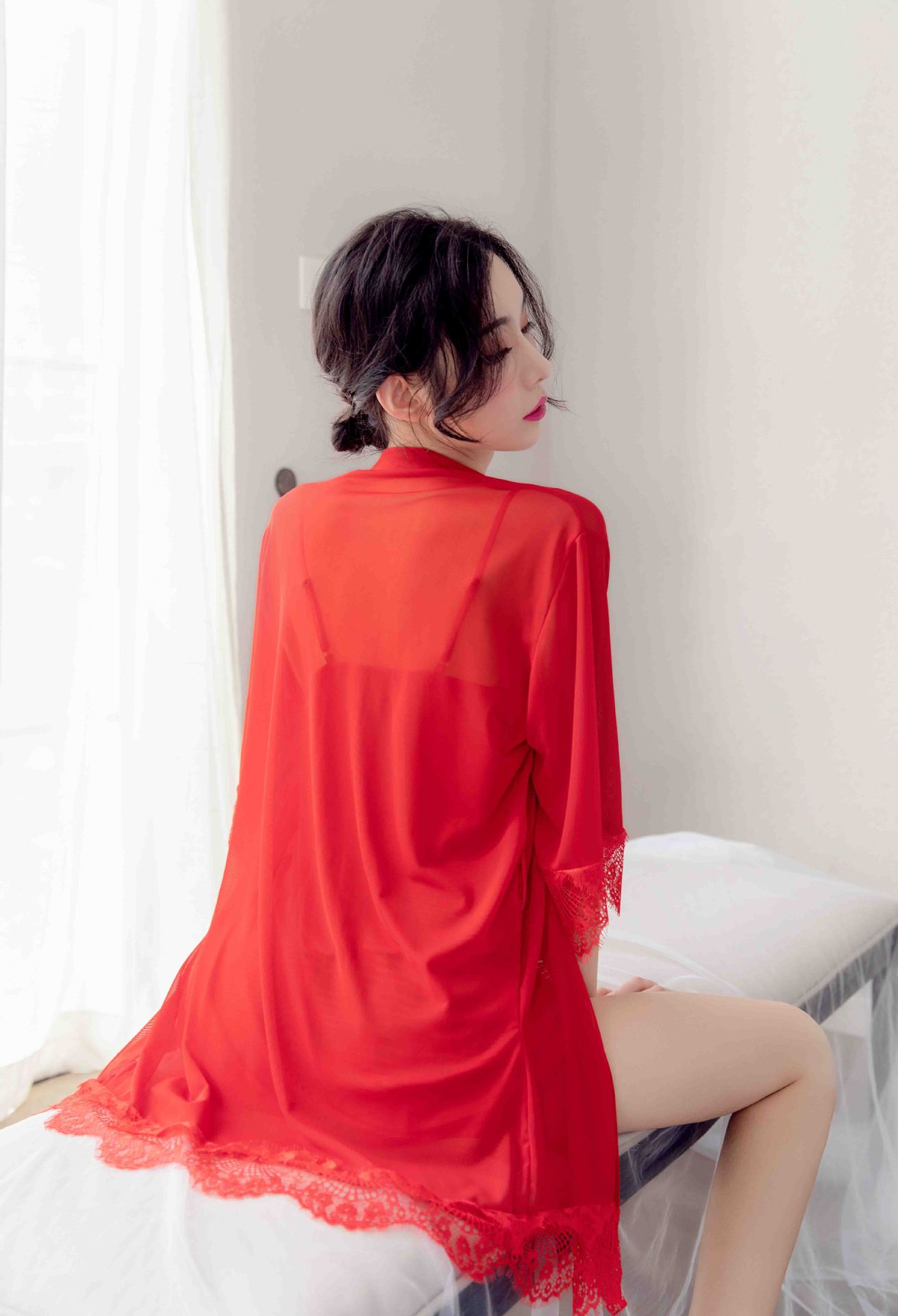 女士情趣内衣大码透视诱惑吊带性感蕾丝睡衣睡裙套装代发