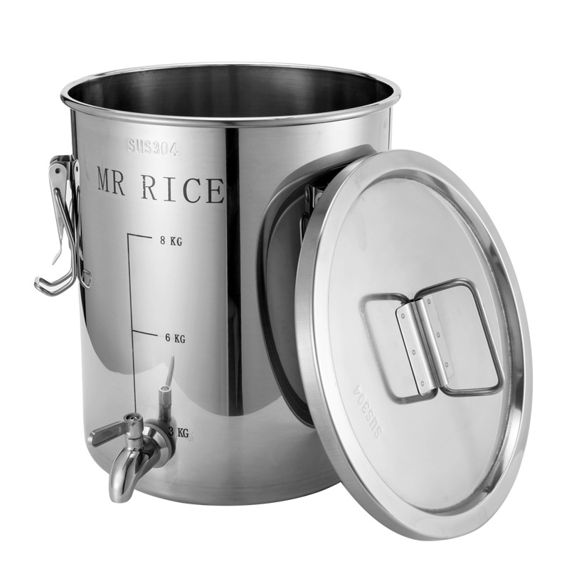 油桶304不锈钢加厚密封储存食用花生油龙头运输用装油罐家用厨房-阿里