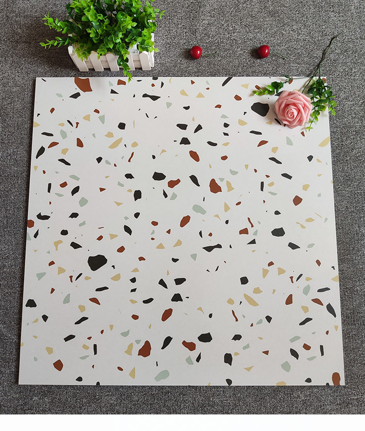 彩色水磨石地砖600x600连锁店水磨石瓷砖卫生间网红清新地砖合集