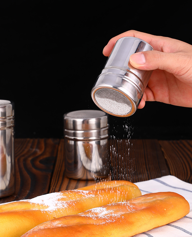 不锈钢撒粉罐抹茶咖啡可可粉筛子烘焙面粉瓶糖粉筛调料瓶厨房盐罐