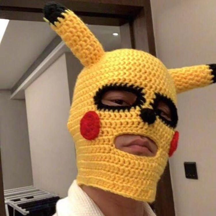 跨境万圣节帽子皮卡丘头套 男女搞怪沙雕帽 小黄鸭化妆舞会道具
