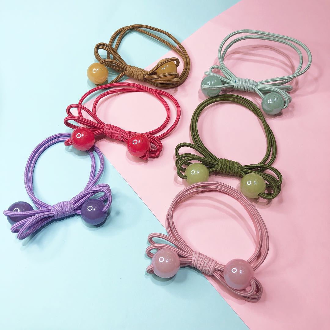 New High Elastic Leather Case Ponytail Hair Ring Rubber Band Headdress Flower Hair Rope Simple Leather Case Adult Hair Accessories Headdress Wholesale