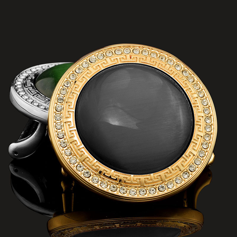 新款腰带配件平滑扣头金属合金扣镶嵌玉石男士皮带扣镶玛瑙腰带头