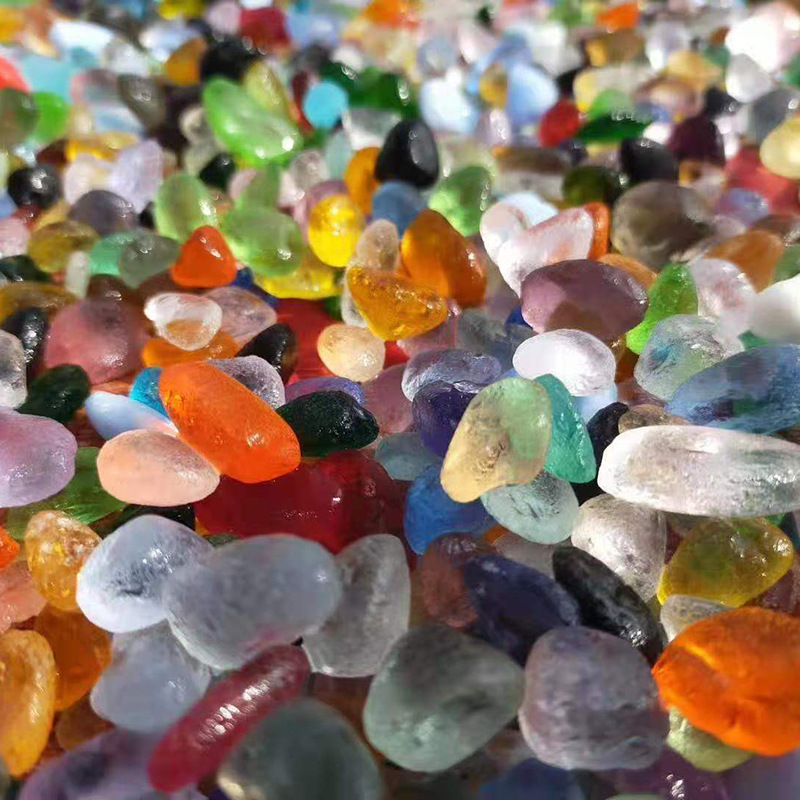 鱼缸装饰用五彩石微景观用染色水晶石小石头室内装饰七彩石