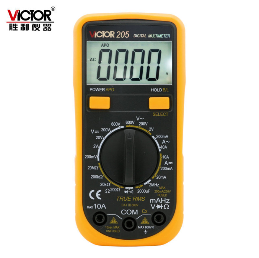 victor胜利vc205数字万用表万能表数显多用表电表袖珍万用表