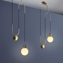 北欧餐厅吊灯后现代个性创意床头吧台客厅设计师玻璃圆球灯具