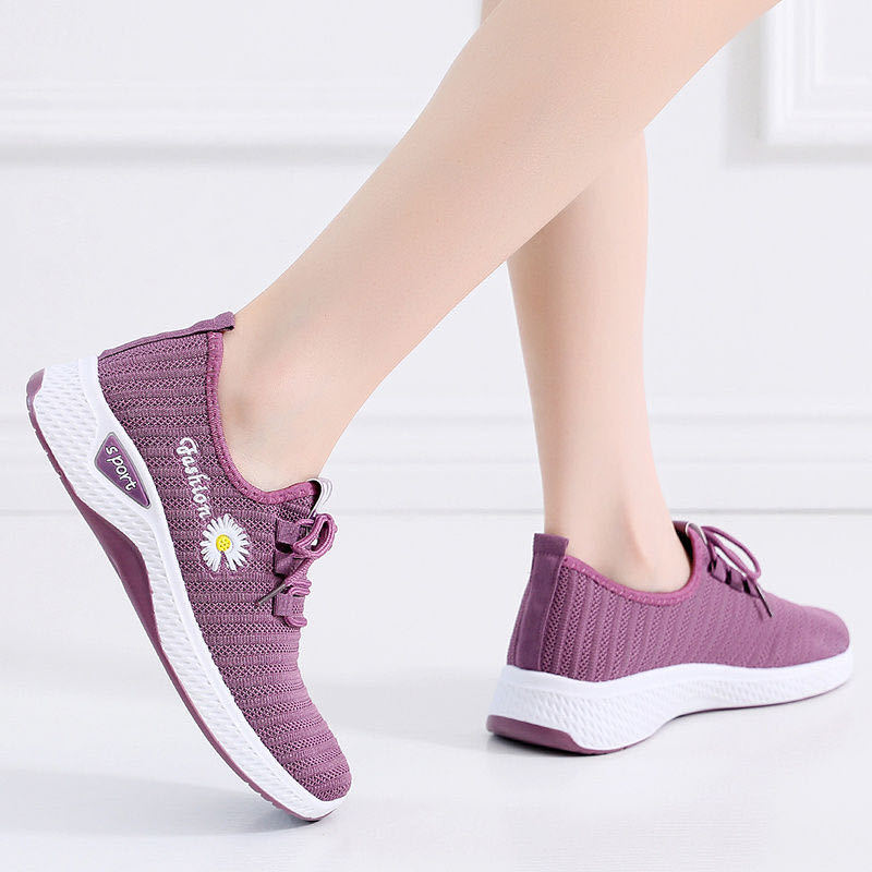 2023 New Casual Flying Woven Women's Mesh Surface Shoes Summer Breathable Sneaker Non-Slip Wearable and Trendy Running Shoes
