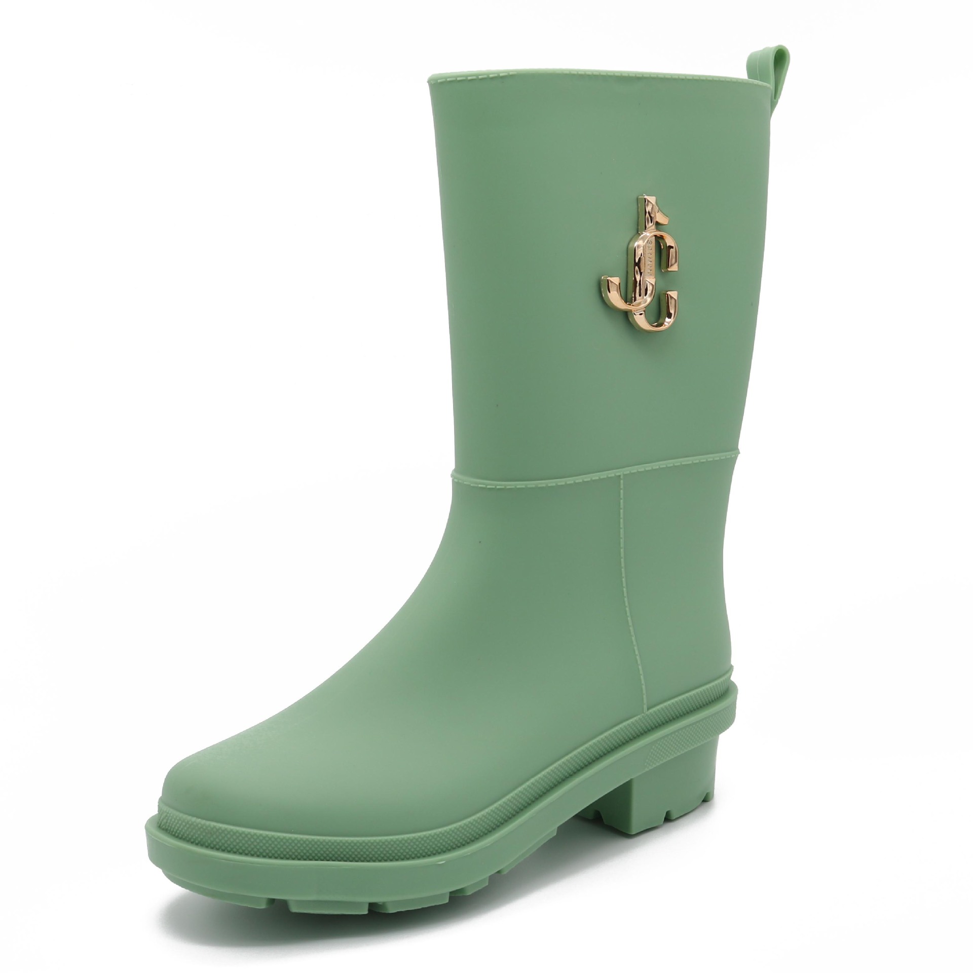 新款时尚雨鞋女中筒女士水靴防滑耐磨成人雨鞋中跟防水靴雨季批发