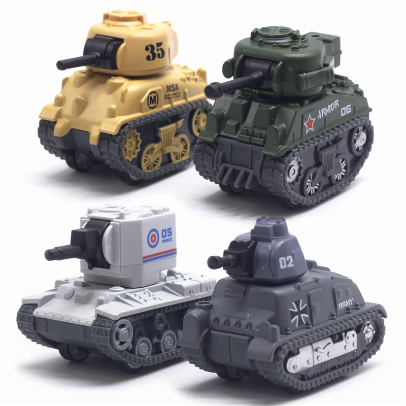 4 Alloy Tank Model Q Version Warrior Car Model Single Children's Toys Cross-Border Mixed Batch Amazon