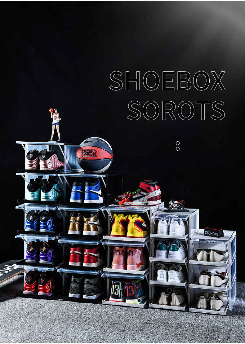 Shoe Box Transparent Drawer Push-Pull Dustproof Thickened Anti-Oxidation Shoes Storage Box Transparent Shoe Box Household 0337