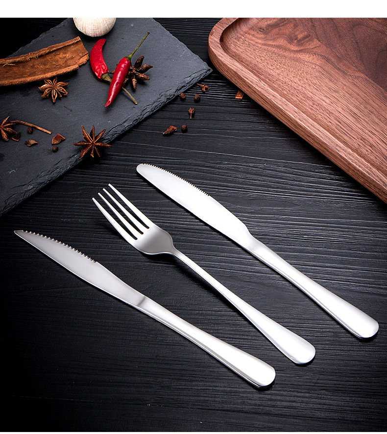 家用厨房餐厅酒店不锈钢牛排刀叉牛排刀餐刀叉子套装西餐餐具批发