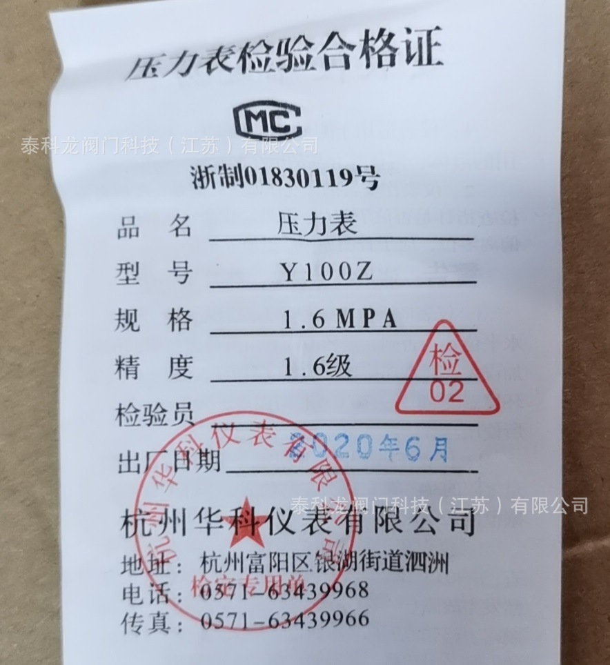 杭州华科仪表有限公司轴向径向yz100 150-1.6 2.5mpa储气罐压力表-阿