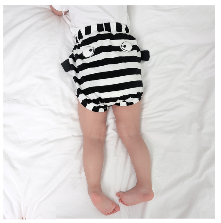 夏季儿童短裤韩版婴儿裤子夏装新款宝宝卡通条纹pp裤包臀裤