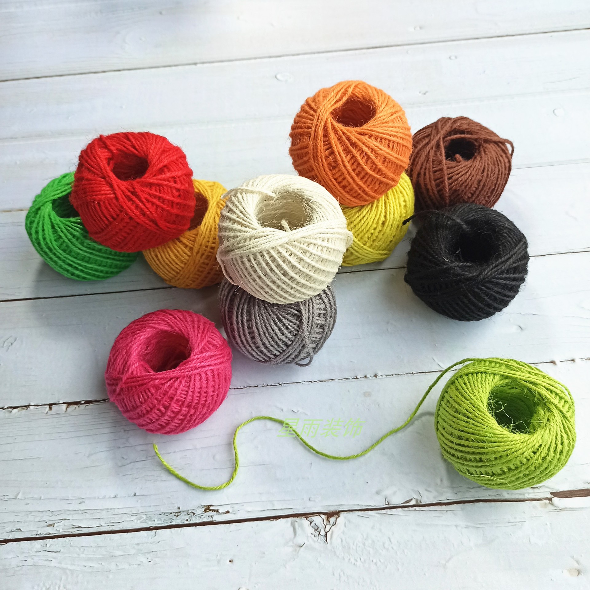 照片手工装饰墙创意缠绕彩色diy材料幼儿园绳子编织花瓶麻绳挂墙