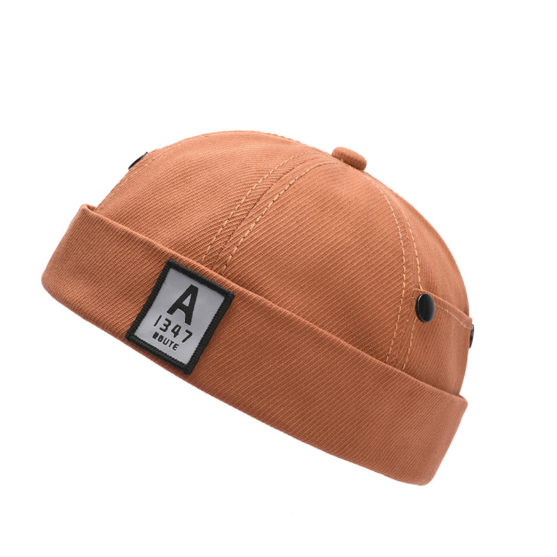 Hat Men's Trendy Dome Skullcap Korean Fashion Thin Chinese Landlord Hat Hip Hop Brimless Solid Color Hat Wholesale