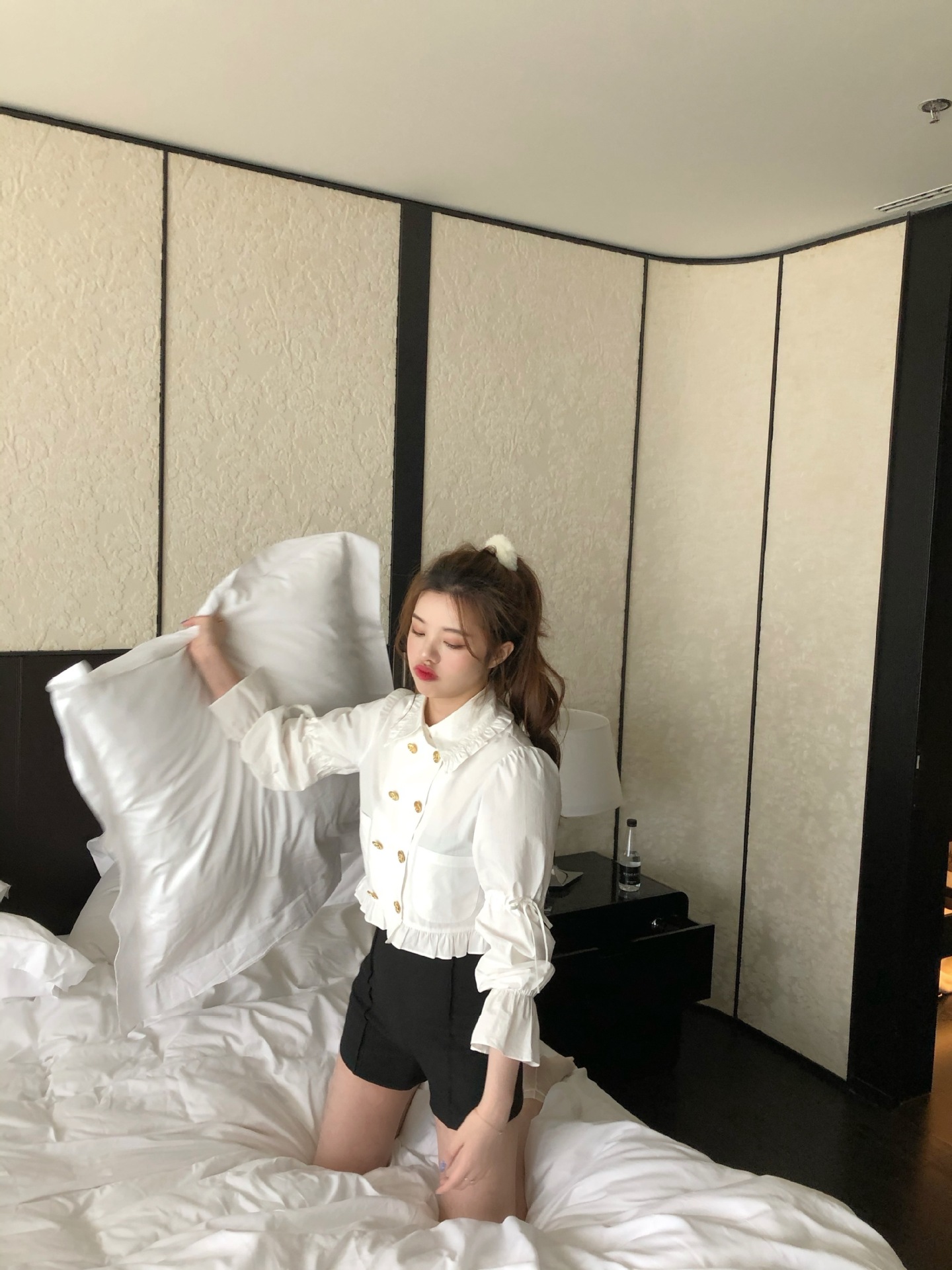 lily rosemary/ 人间富贵花 大小姐驾到 宫廷风双排扣小香风衬衫