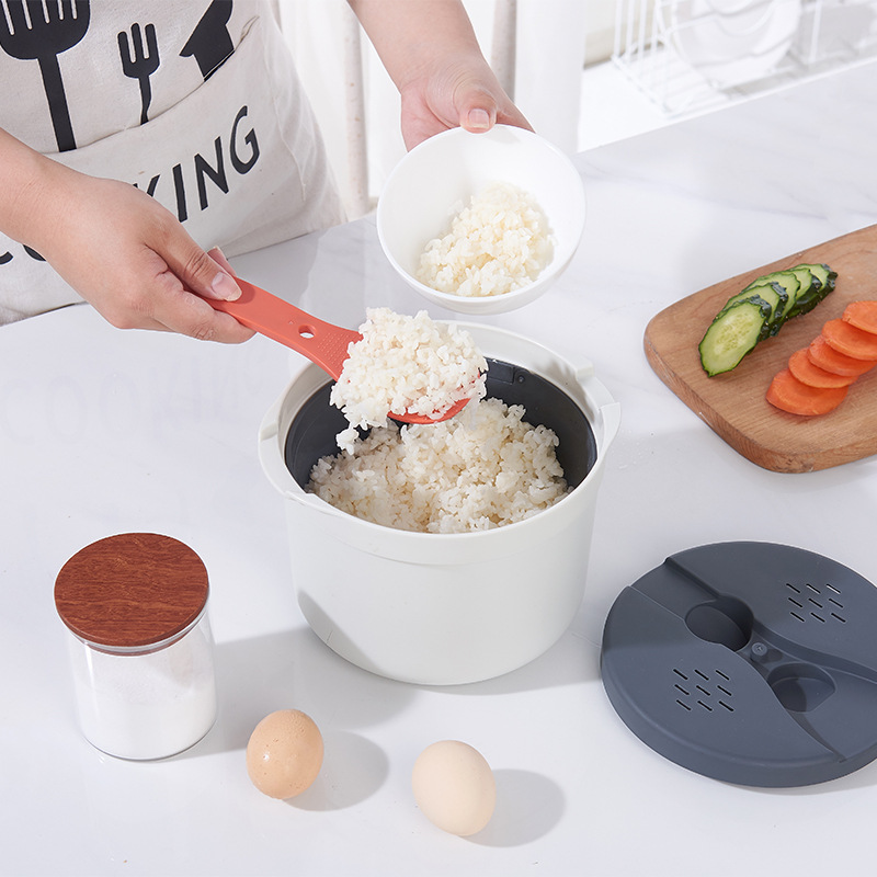 Kitchen Supplies Microwave Oven Special Utensils Steamed Rice Cookers Double-Layer Hot Soup Lunch Box Heated Steamer Pot Steamed Rice Lunch Box