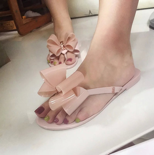 melissa蝴蝶结拖鞋果冻香香鞋梅丽莎平底沙滩女鞋人字拖果冻鞋女
