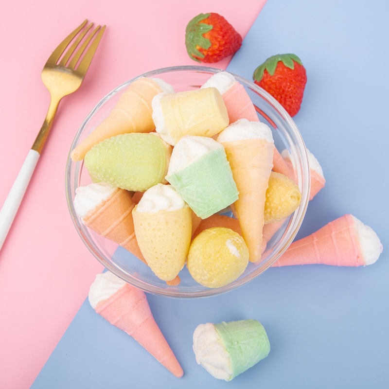 雪糕杯棉花糖袋装棉花糖彩色棉花糖冰糖葫芦串串diy材料儿童零食
