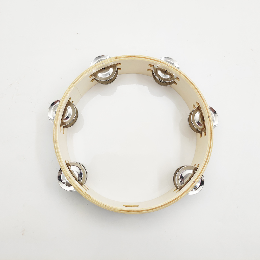 奥尔夫打击乐器8寸双层铃片手摇铃鼓和平鸽鼓面手拍鼓伴奏批发