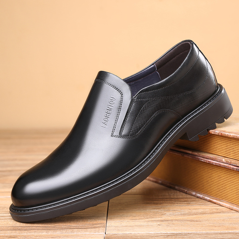 老人头2020秋冬新款男商务皮鞋低帮日常杰克船长圆头黑色男单鞋子