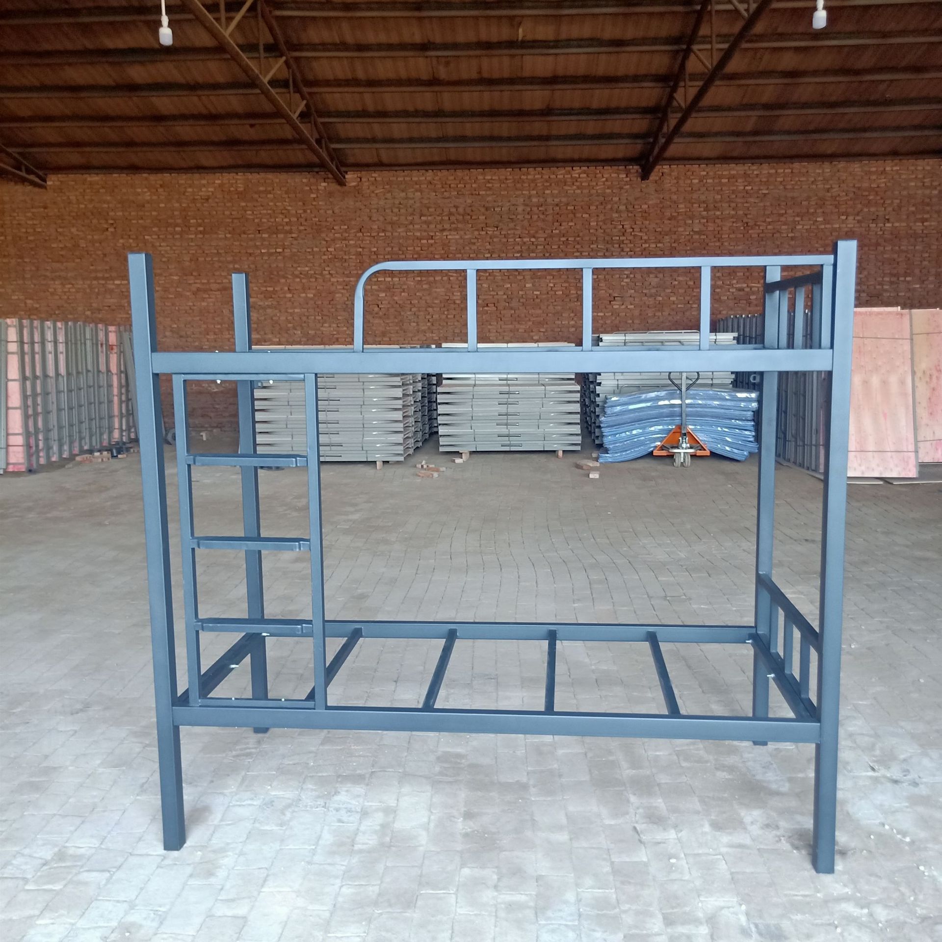 公寓铁架双人床磨砂漆面加固工厂定制橘皮纹上下铁床宿舍单位床铺