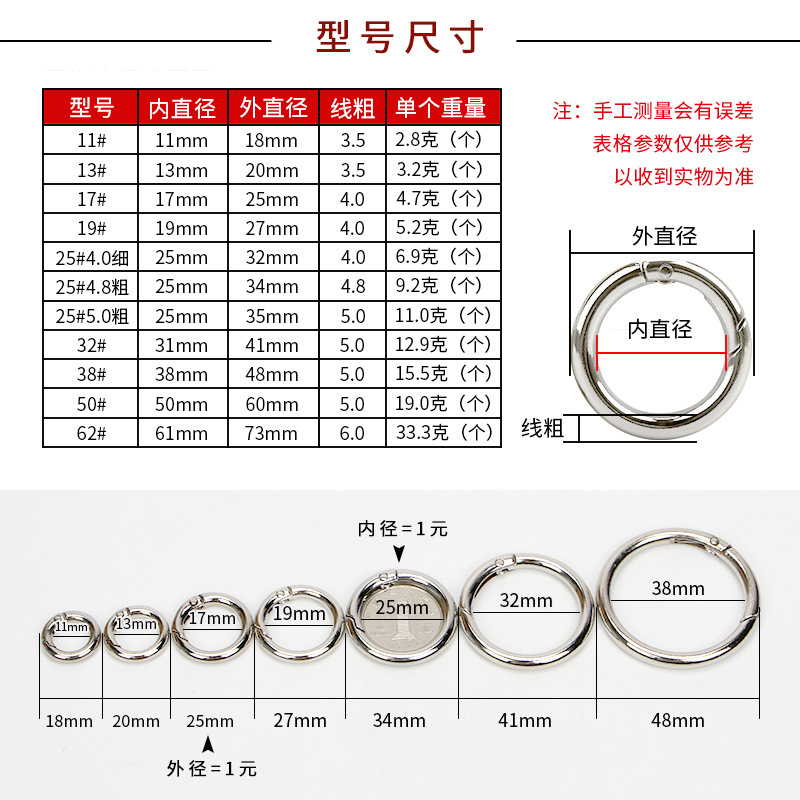 Factory Cross-Border Zinc Alloy Spring Coil Broken Ring Keychain Luggage Ornament Accessories Phone Case Circlip Ring Wholesale