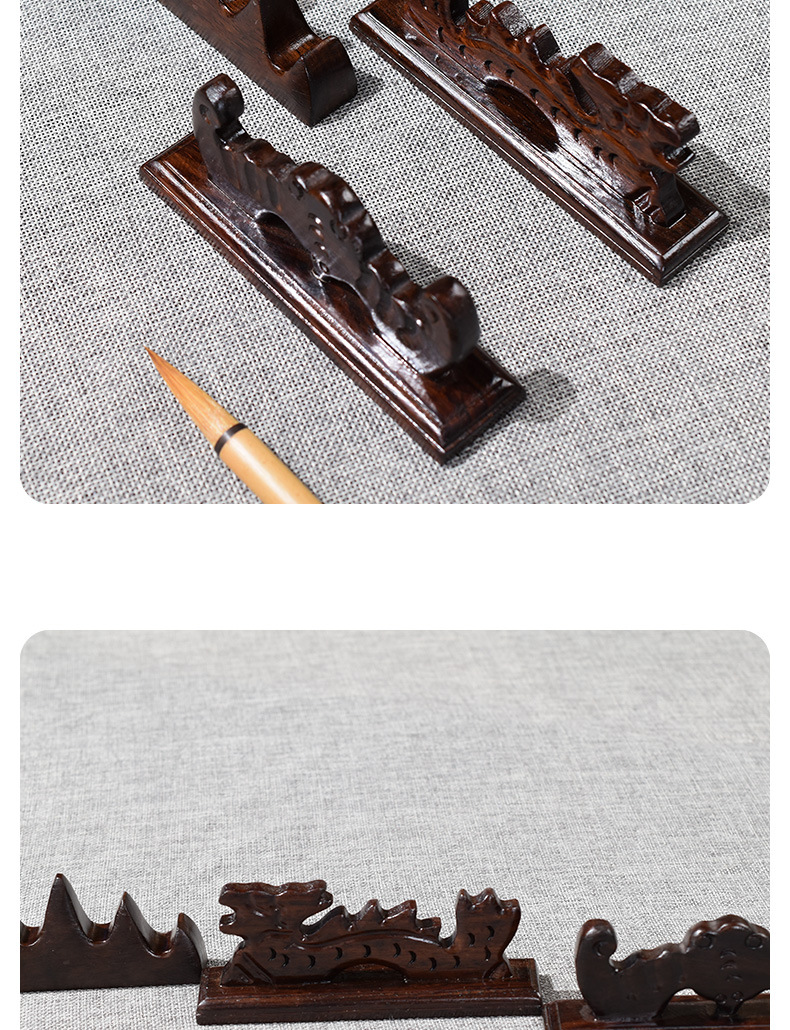 商品描述尺寸山型笔搁,龙型笔搁,蝙蝠笔搁是否进口否型号bg材质木制