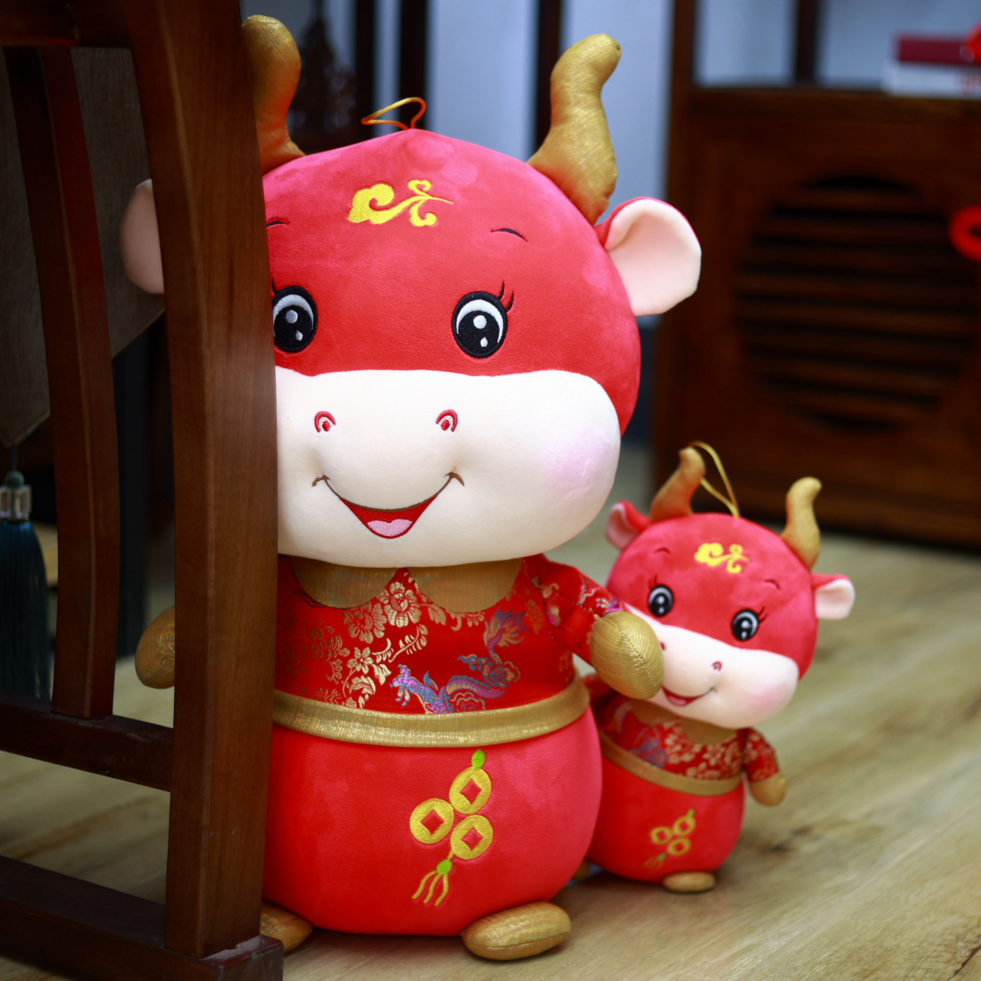 牛年吉祥物公仔生肖牛玩偶小号娃娃2021新年年会活动礼品毛绒玩具