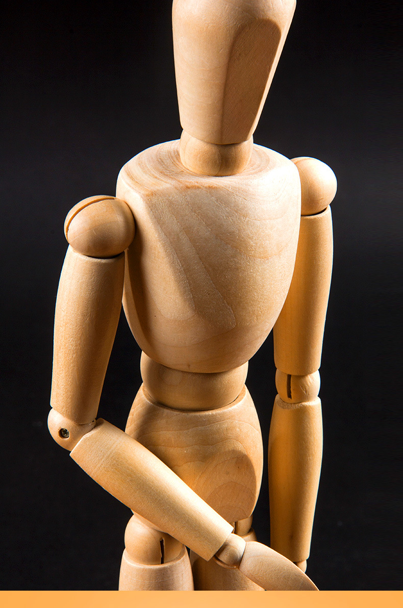 漫画12寸木人模型寸木头人30cm素描木偶人10寸小木人关节人偶木手