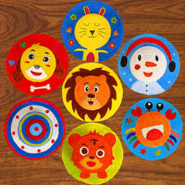 草帽diy绘画帽子 儿童幼儿园画画彩绘手绘涂鸦涂色创意手工材料包